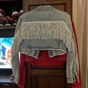 NWOT Jean jacket with tassels